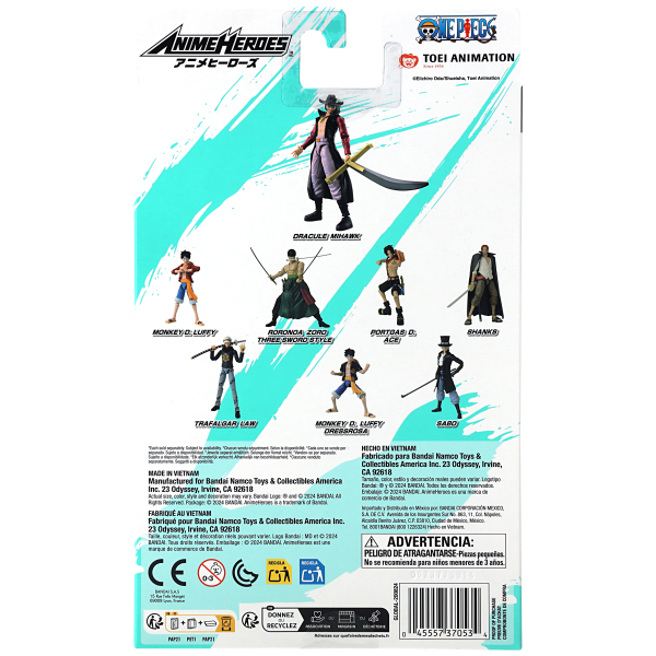 BANDAI Dracule Mihawk One Piece, BNTCA Anime Heroes | 0045557370534