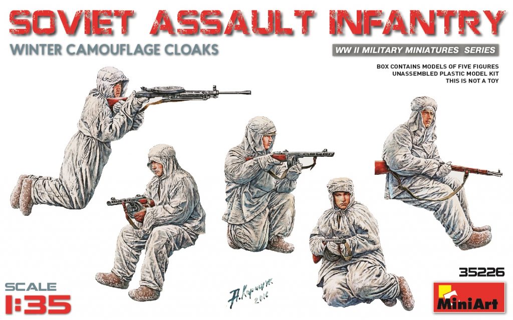 MiniArt 1/35 Soviet Assault Infantry (Winter Camouflage Cloaks) | 4820183310866