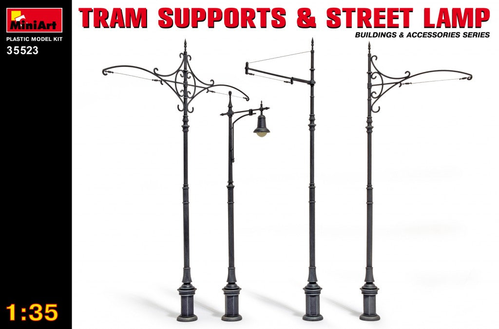 MiniArt 1/35 Tram Supports and Street Lamps | 4820041101698