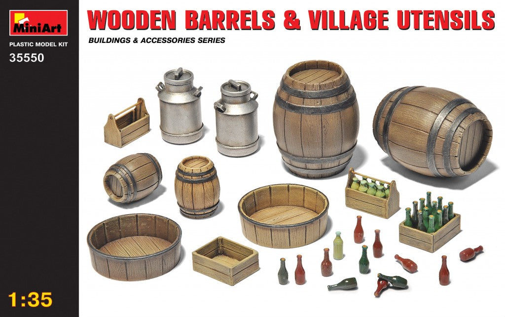 MiniArt Wooden Barrels & Village Utensils (1/35) | 4820041102008