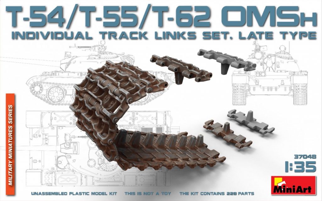 Miniart [37048] 1/35 T-54/T-55/T-62 OMSh Individual Track Links Set.Late Type | 4820183311191
