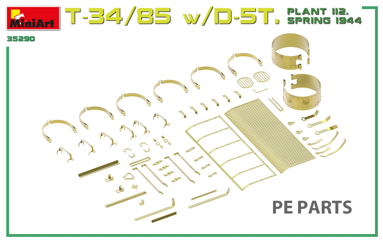 MiniArt 1/35 T-34/85 w/D-5T. PLANT 112. SPRING 1944. INTERIOR KIT | 4820183313171