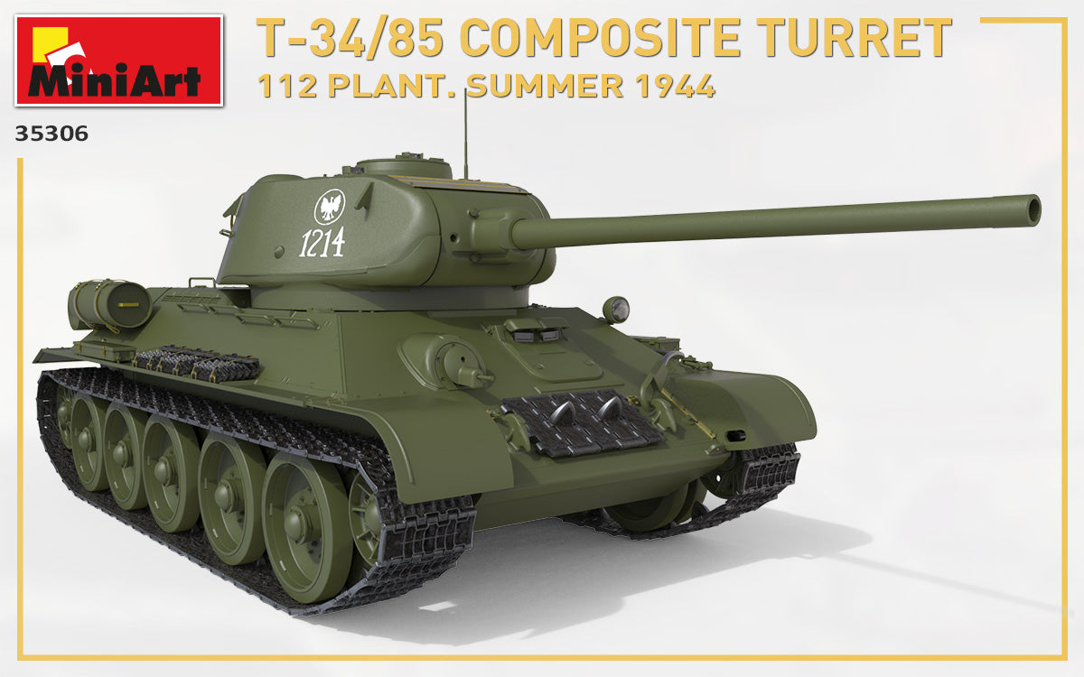 MiniArt 1/35 T-34/85 Composite Turret. 112 Plant. Summer 1944 1/35 Scale | 4820183313461