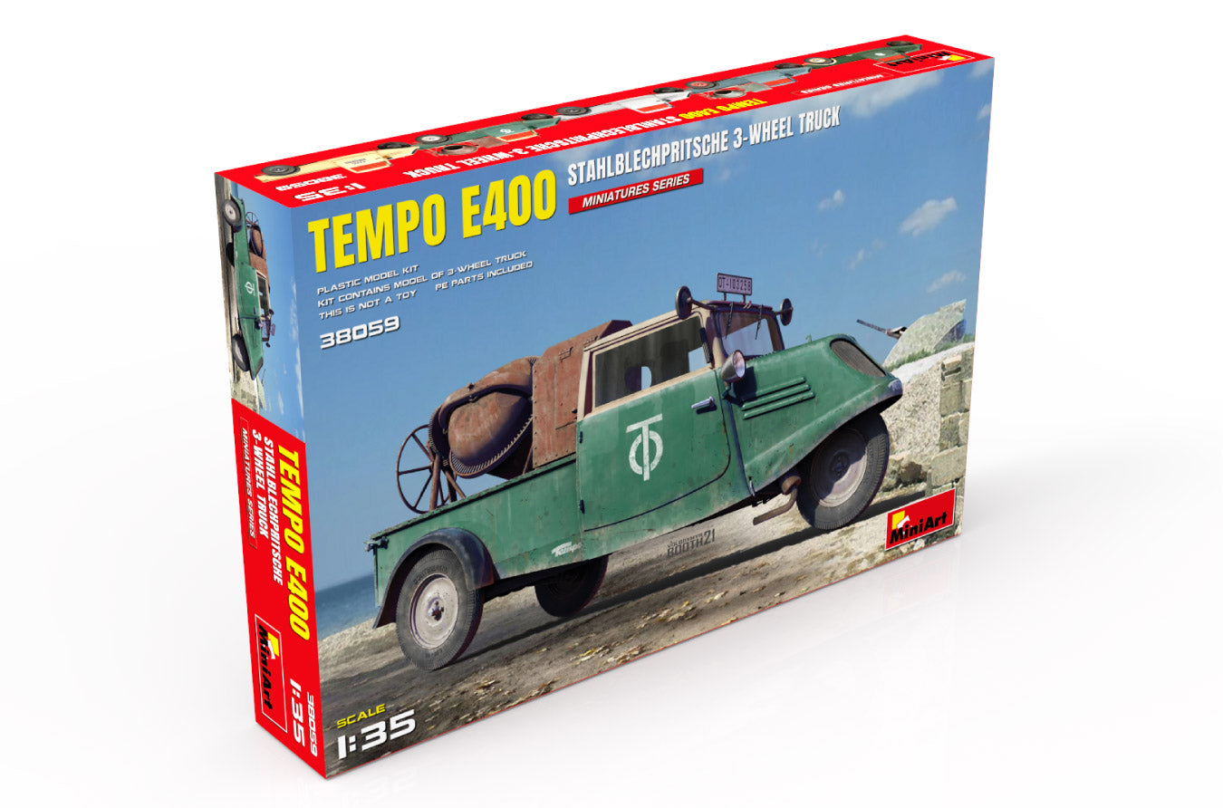 Miniart 1/35 Tempo E400 StahlblechPritsche 3-Wheel Truck | 5905090346388