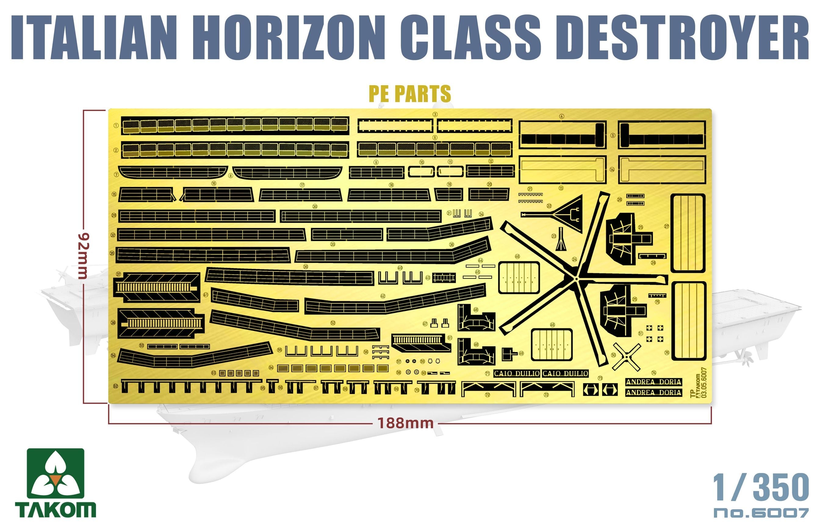 Takom 1/350 Italian Horizon Class Destroyer  D553 Andrea Doria / D554 Caio Duilio