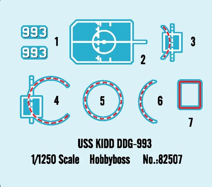 Hobby Boss 1/1250 USS Kidd DDG-993 | 6939319225078