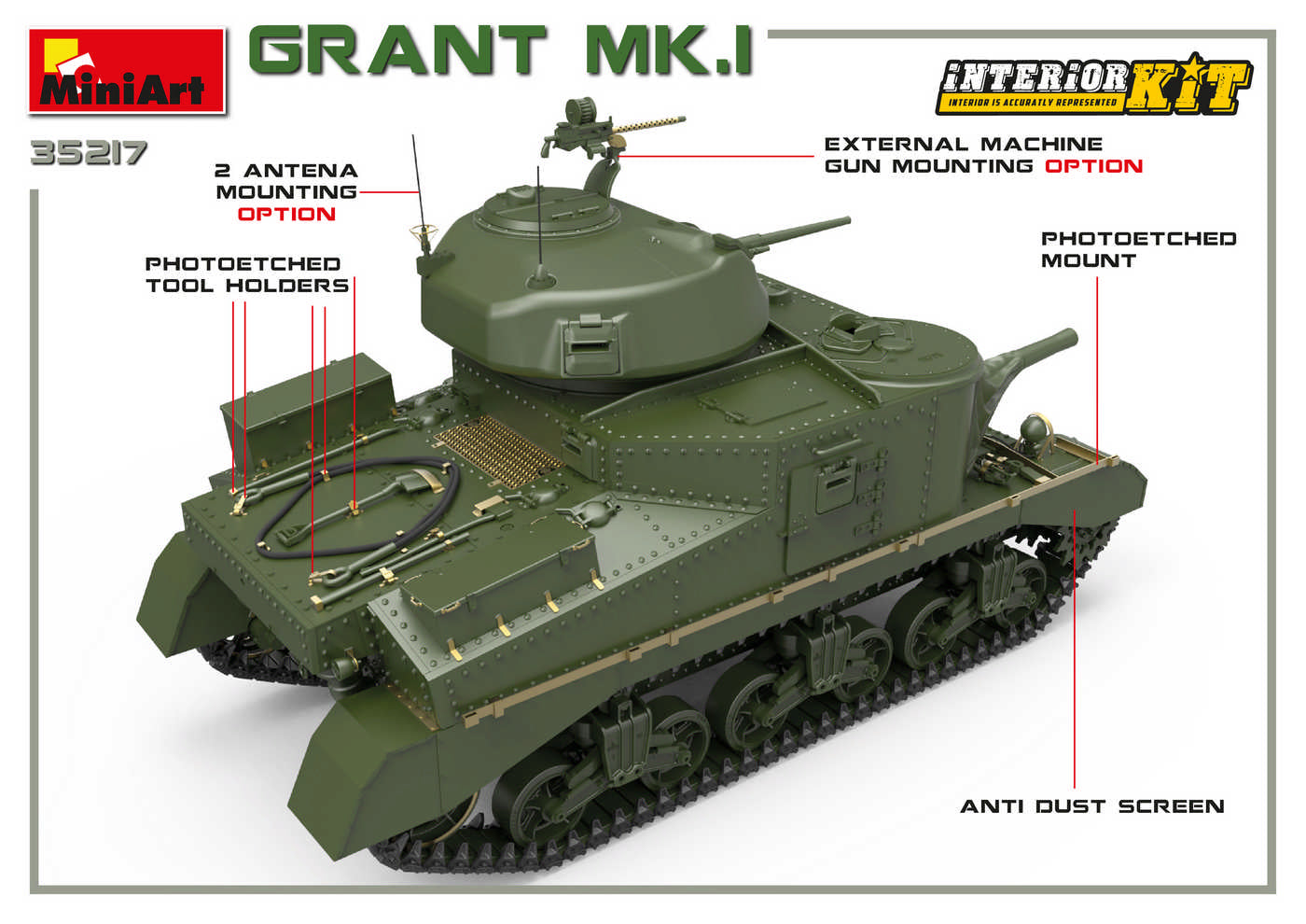 Miniart 1/35 Grant Mk.I Interior Kit | 4820183312280