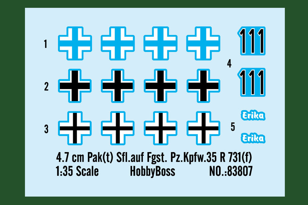 Hobby Boss 1/35 4.7 cm Pak(t) Sfl.auf Fgst. Pz.Kpfw.35 R 731(f) | 6939319238078