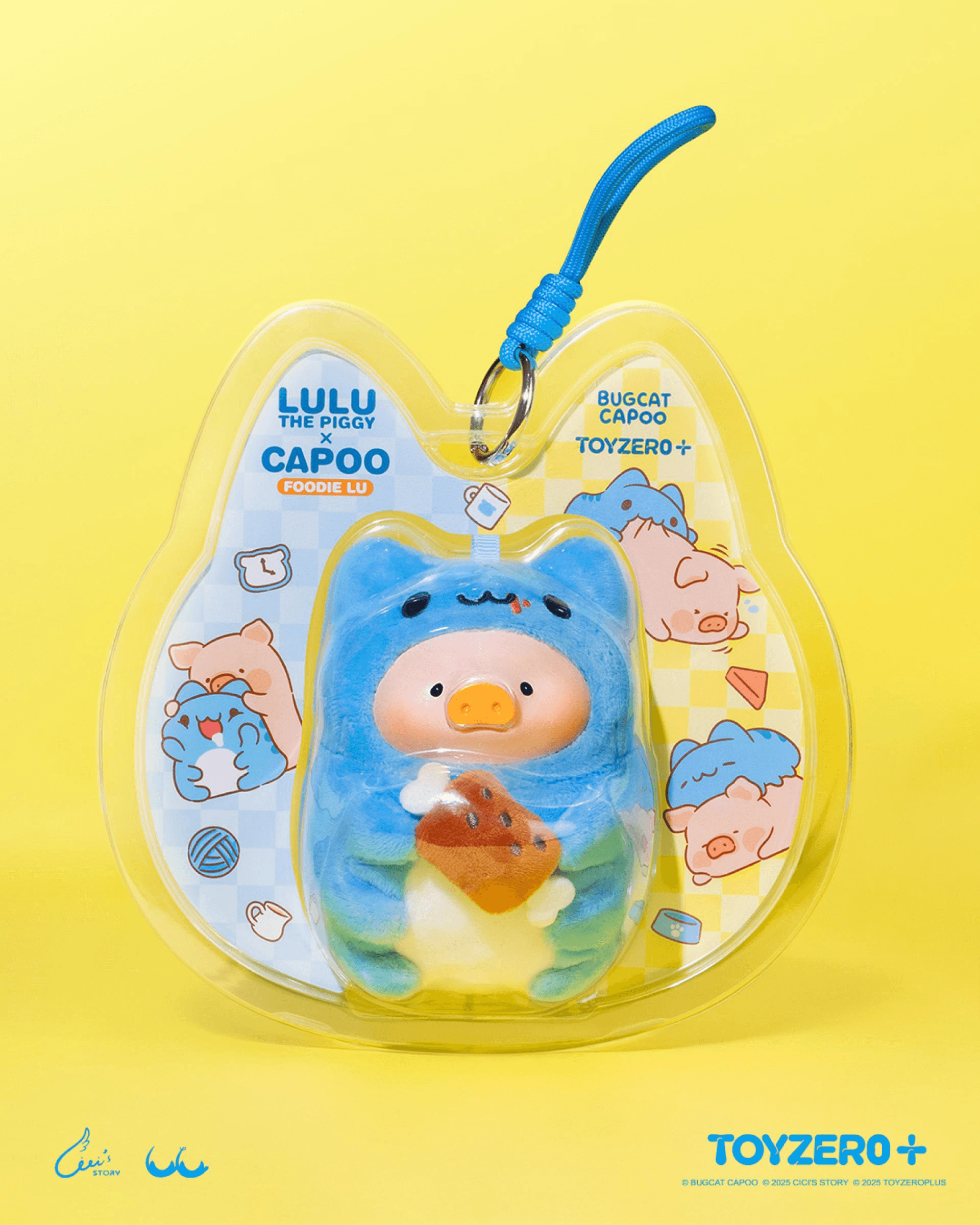 LuLu the Piggy x Capoo - Foodie Lu PVC Face Plush Keychain | 6978531761216
