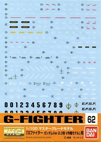 BANDAI Hobby Gundam Decal 62 - MG G-Fighter