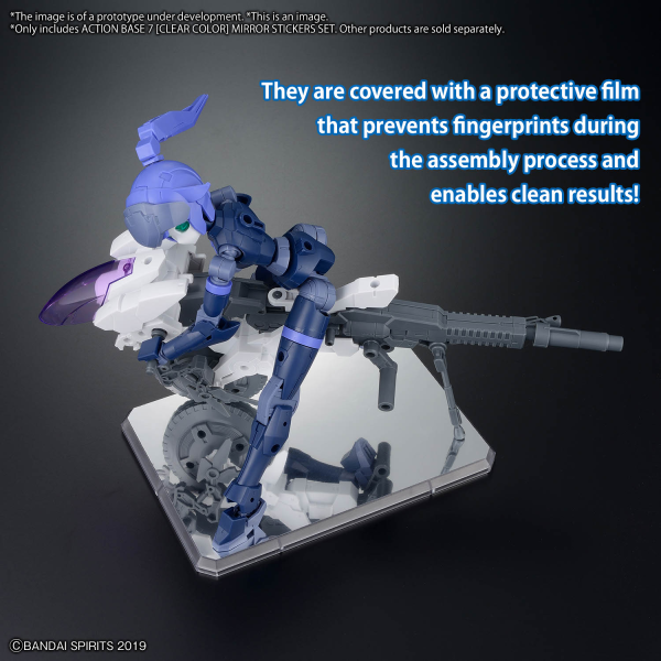 BANDAI Hobby ACTION BASE 7 [CLEAR COLOR] MIRROR STICKERS SET