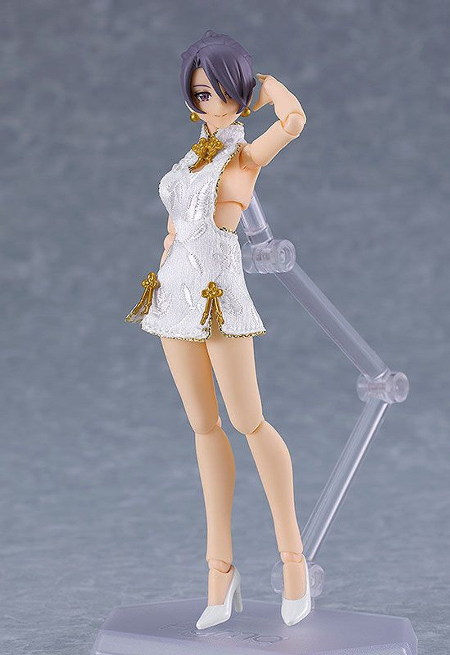 Good Smile Company figma Female Body (Mika) with Mini Skirt Chinese Dress Outfit (White)(4545784069134)