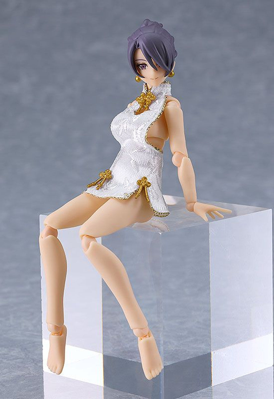 Good Smile Company figma Female Body (Mika) with Mini Skirt Chinese Dress Outfit (White)(4545784069134)