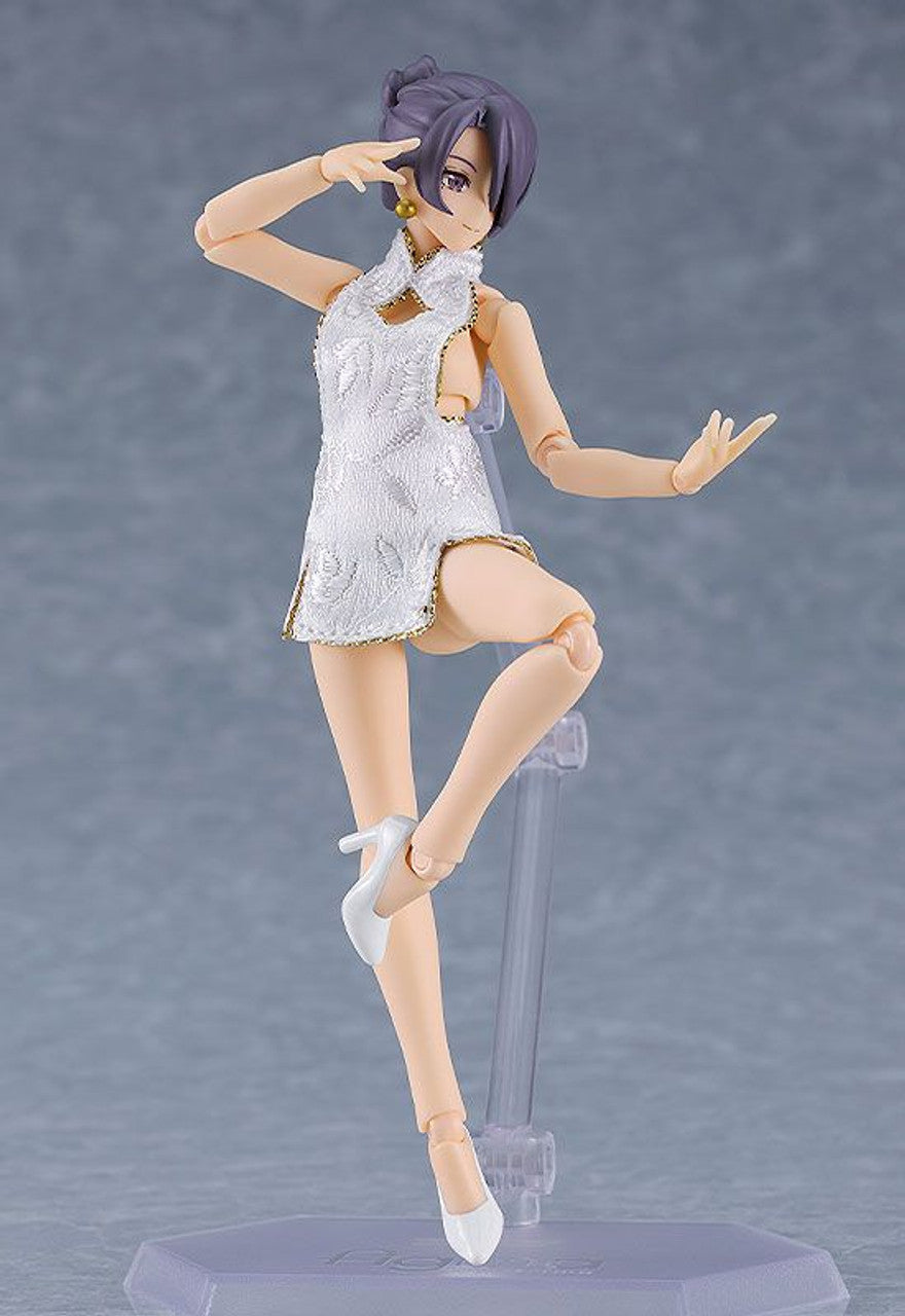 Good Smile Company figma Female Body (Mika) with Mini Skirt Chinese Dress Outfit (White)(4545784069134)