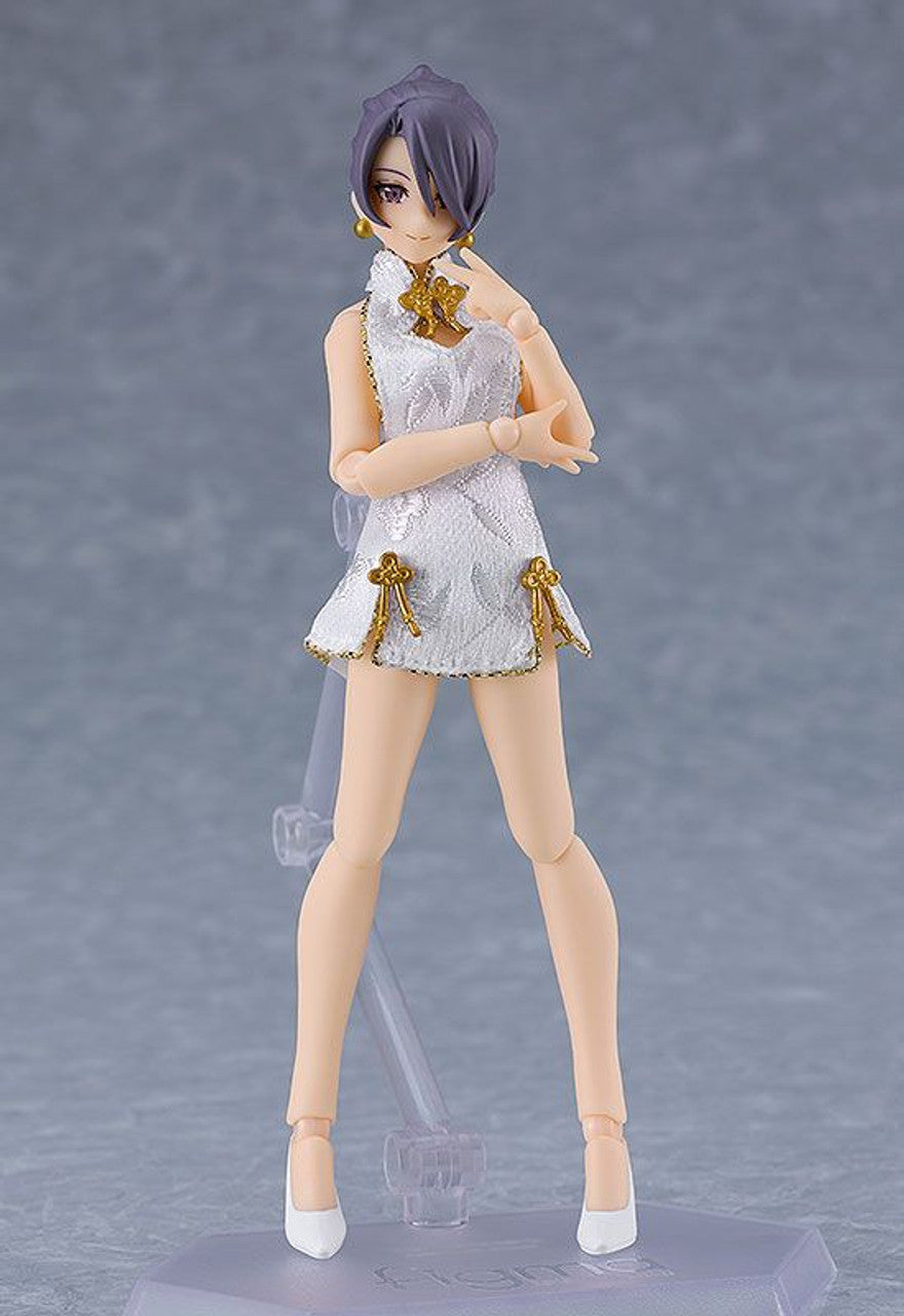 Good Smile Company figma Female Body (Mika) with Mini Skirt Chinese Dress Outfit (White)(4545784069134)