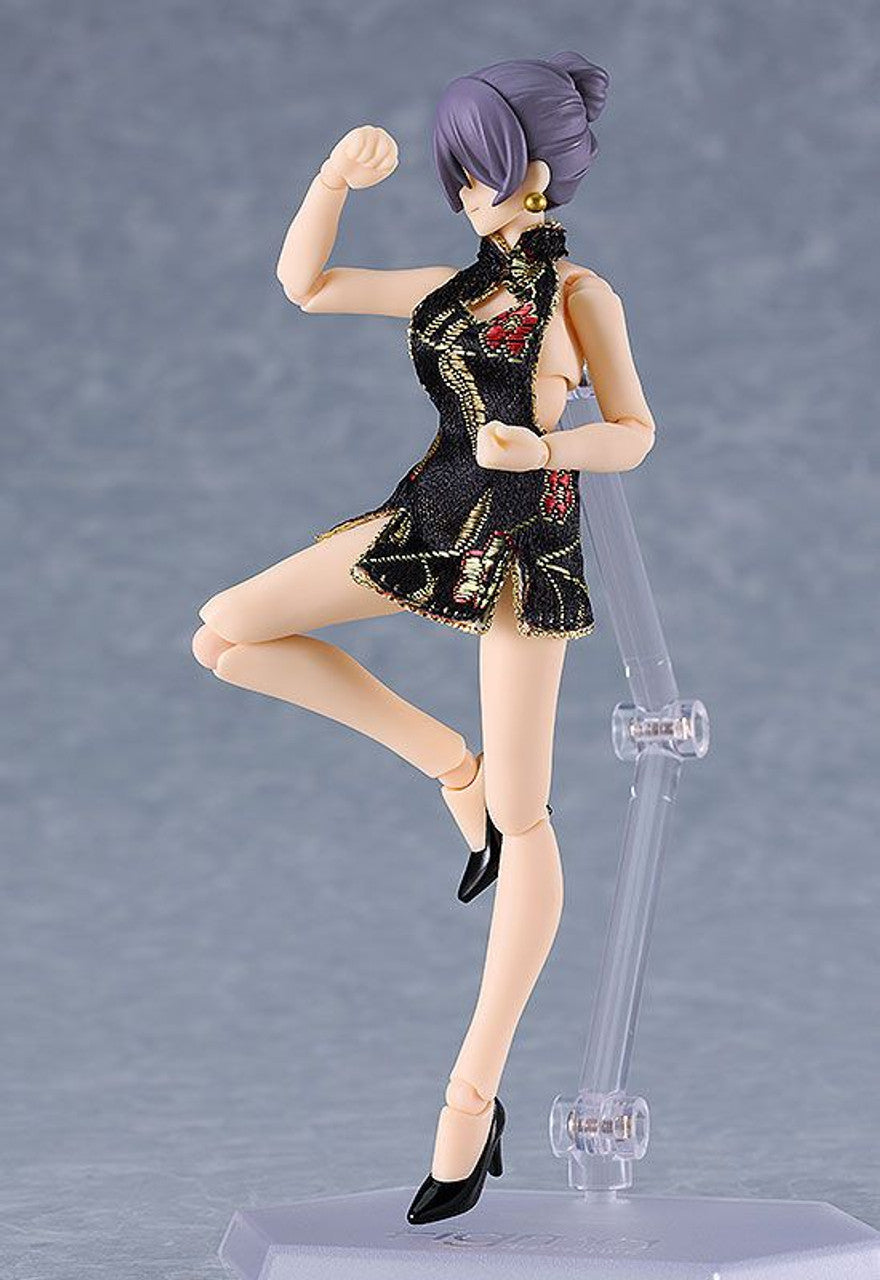 Good Smile Company figma Female Body (Mika) with Mini Skirt Chinese Dress Outfit (Black)(4545784069141)