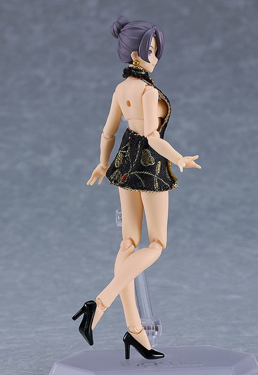 Good Smile Company figma Female Body (Mika) with Mini Skirt Chinese Dress Outfit (Black)(4545784069141)