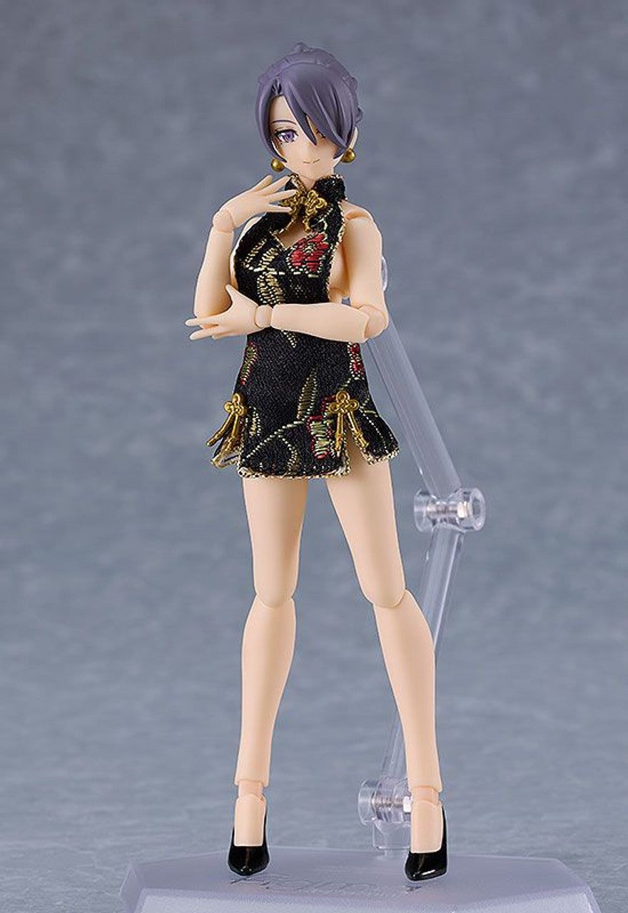 Good Smile Company figma Female Body (Mika) with Mini Skirt Chinese Dress Outfit (Black)(4545784069141)