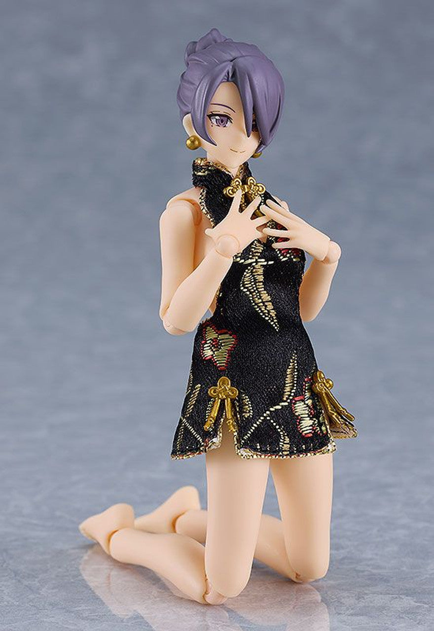 Good Smile Company figma Female Body (Mika) with Mini Skirt Chinese Dress Outfit (Black)(4545784069141)