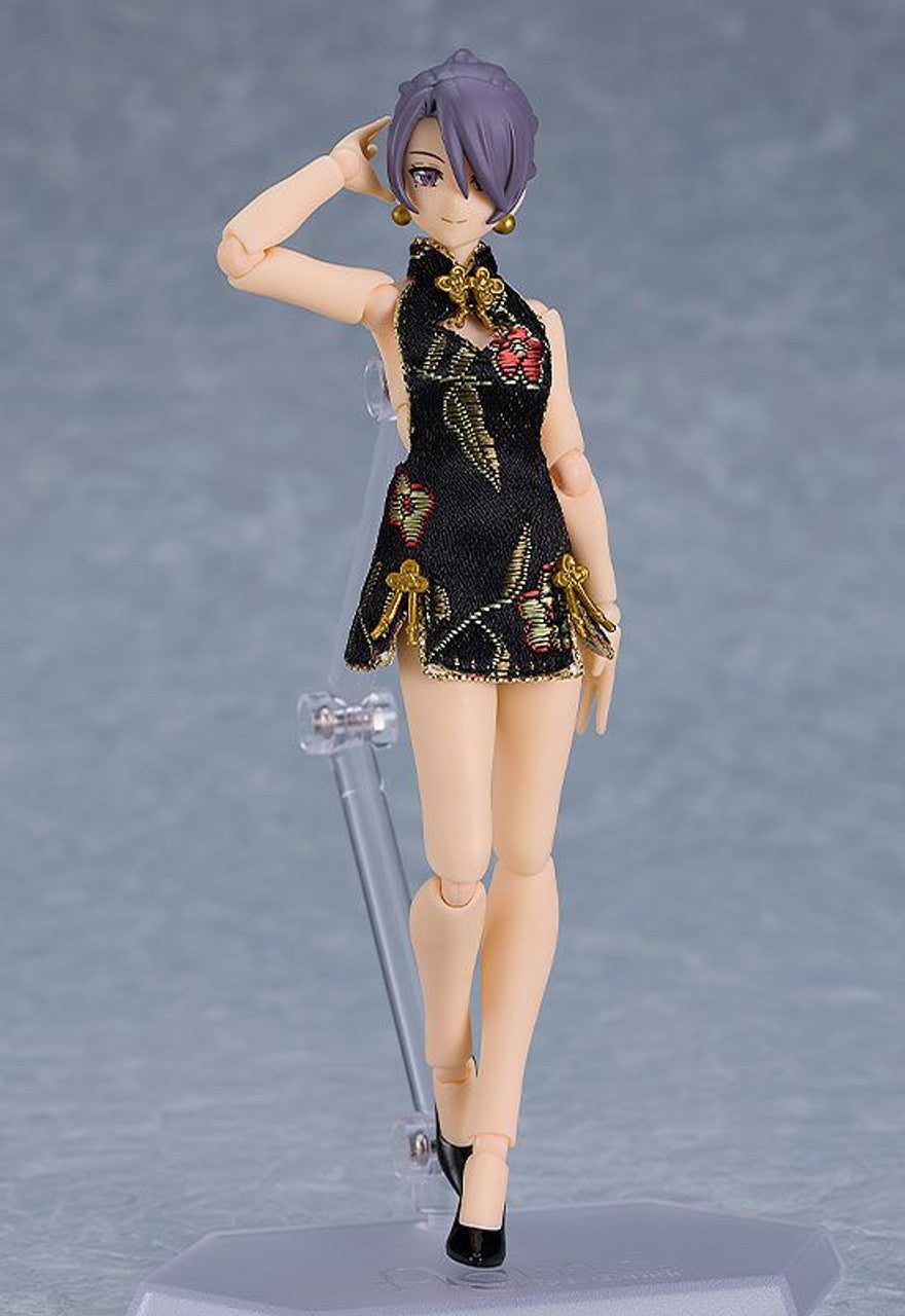 Good Smile Company figma Female Body (Mika) with Mini Skirt Chinese Dress Outfit (Black)(4545784069141)