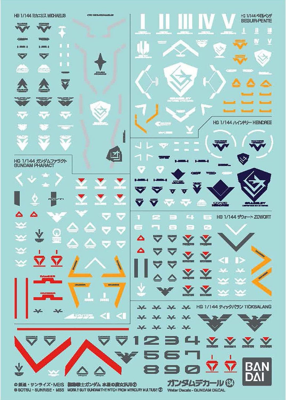 GUNDAM DECAL134 MOBILE SUIT GUNDAM THE WITCH FROM MERCURY MULTIUSE 2 | 4573102650825