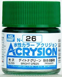 Mr Hobby Acrysion N26 - Bright Green (Gloss/Primary) | 4973028034172