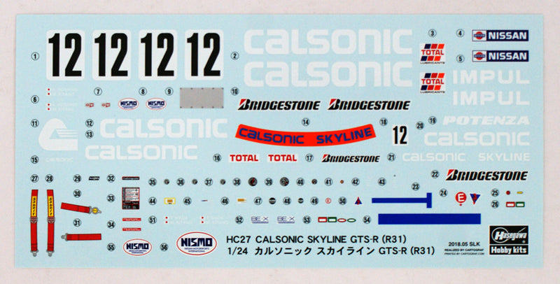 Hasegawa [HC27] 1:24 CALSONIC SKYLINE GTS-R (R31)