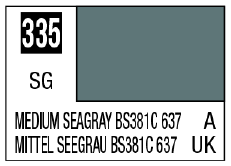 GSI Creos Mr. Color 335 - Medium Seagray BS381C 637 (Semi-Gloss/Aircraft)(4973028717631) | 4973028717631