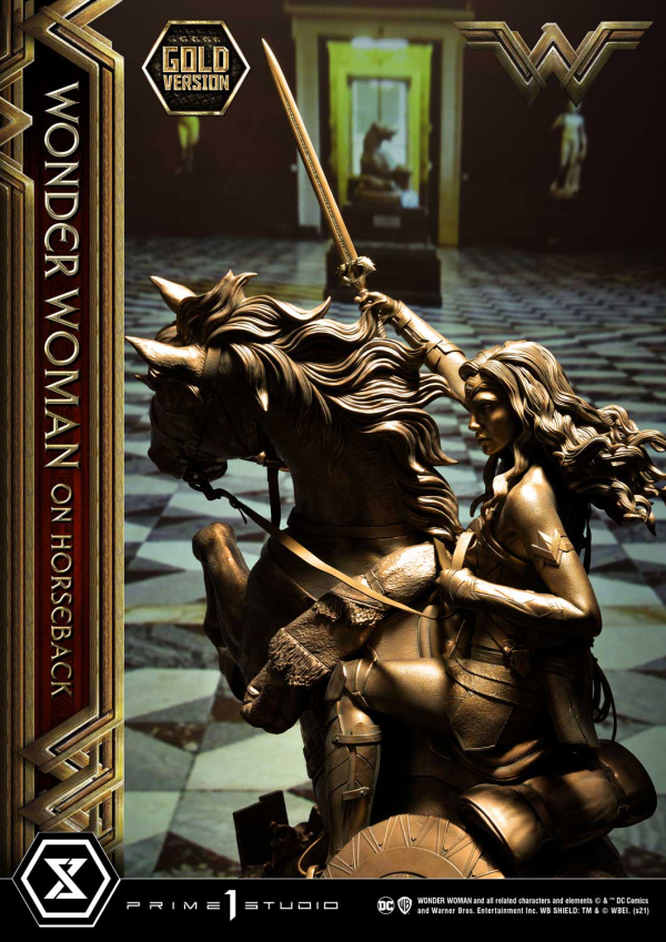 Prime 1 Studio Museum Masterline Wonder Woman (Film) Wonder Woman on HorseBack Gold Version(4562471909313)(4562471909313)