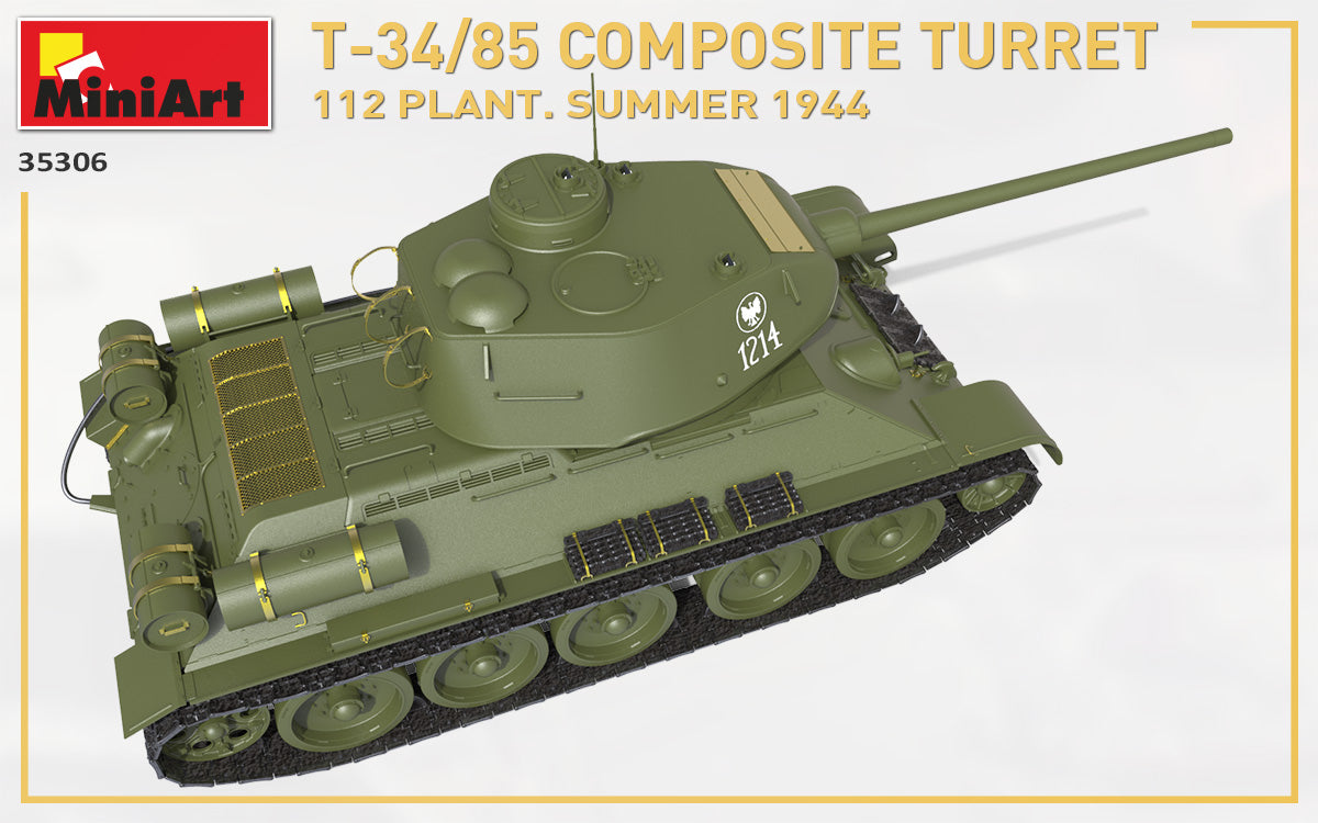 MiniArt 1/35 T-34/85 Composite Turret. 112 Plant. Summer 1944 1/35 Scale | 4820183313461