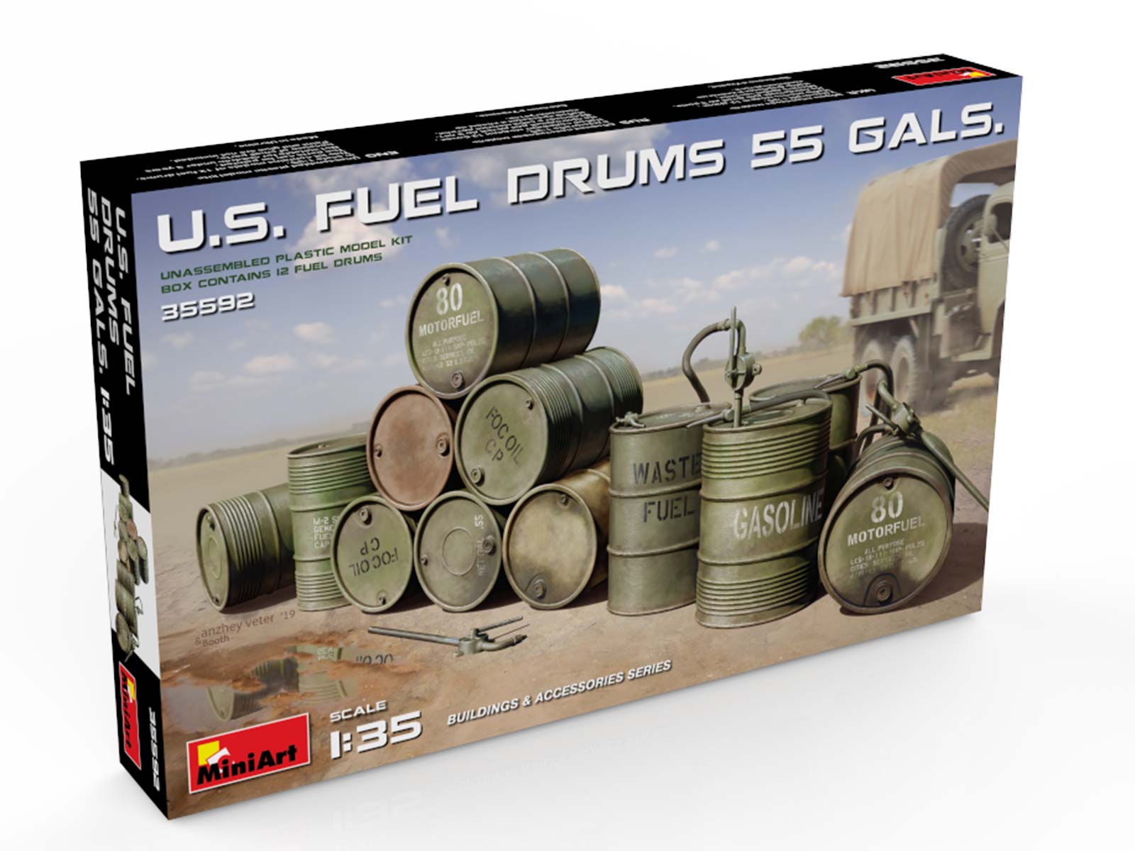 MiniArt 1/35 U.S. Fuel Drums (55 Gals.) | 4820183312464
