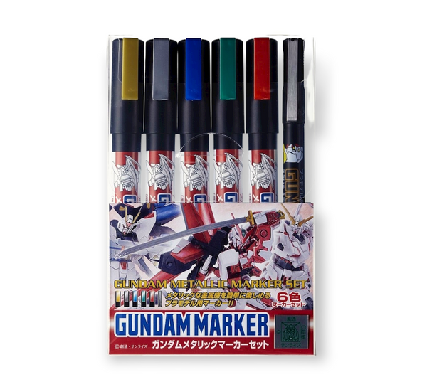 Mr Hobby Gundam Marker Set - Gundam Metallic Marker Set