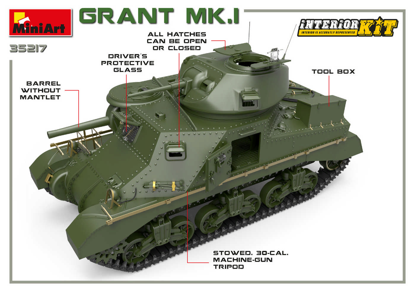 Miniart 1/35 Grant Mk.I Interior Kit | 4820183312280
