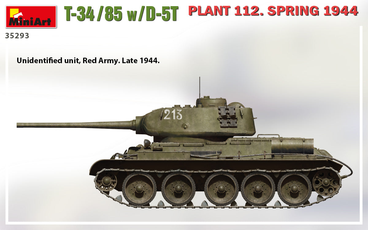 MiniArt 1/35 T-34-85 w/D-5T. Plant 112. Spring 1944 Tank | 4820183313263