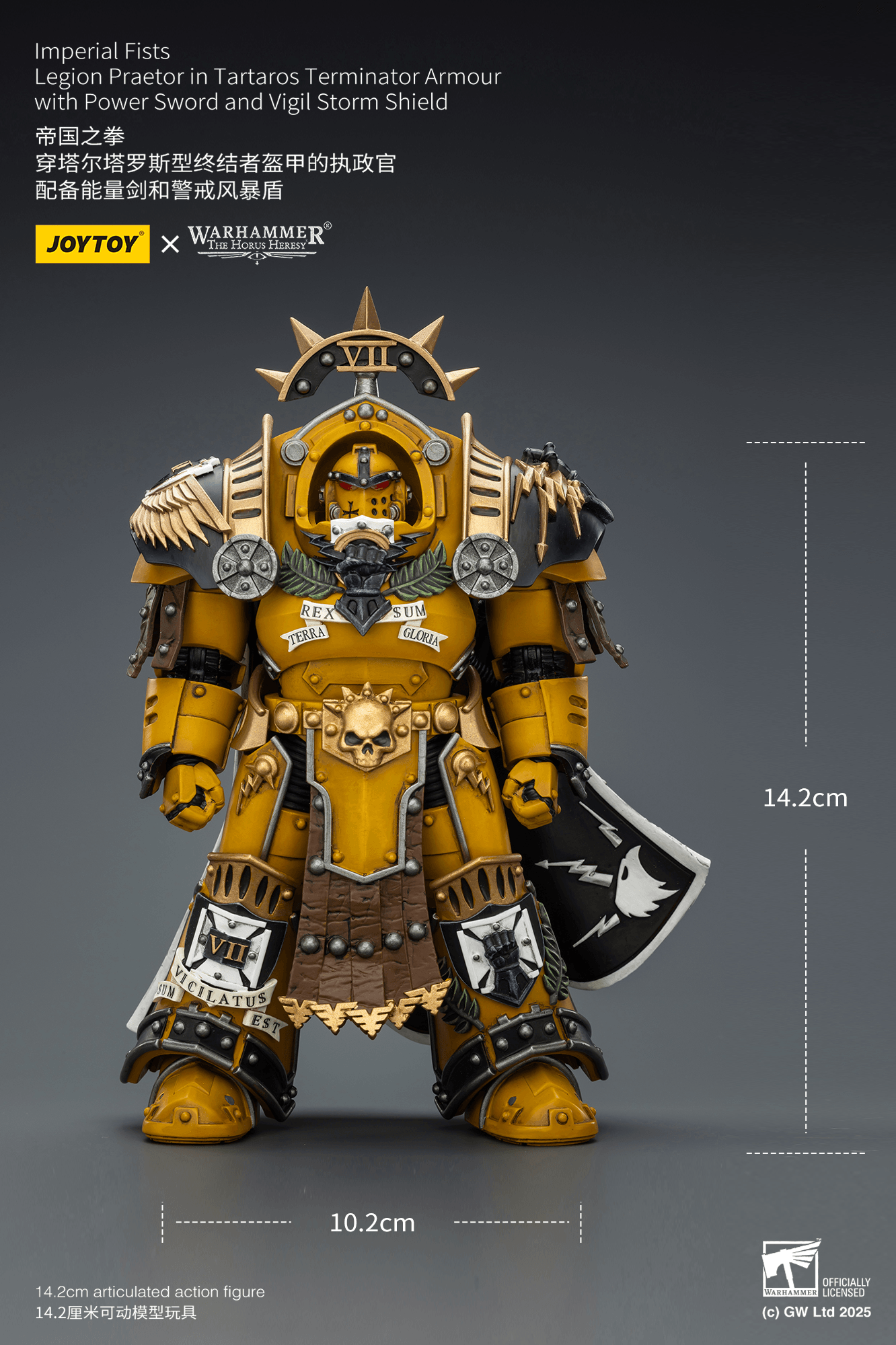 Imperial Fists Legion Praetor in Tartaros Terminator Armour with Power Sword and Vigil Storm Shield | 6927054403295