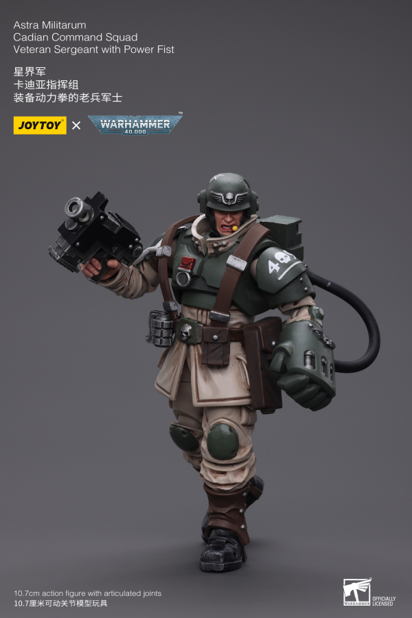 Joy Toy Astra Militarum Cadian Command Squad Veteran Sergeant with Power Fist(6973130377936)(6973130377936)