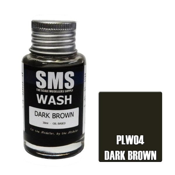 The Scale Modellers Supply (SMS) Wash DARK BROWN 30ml | 707959821624