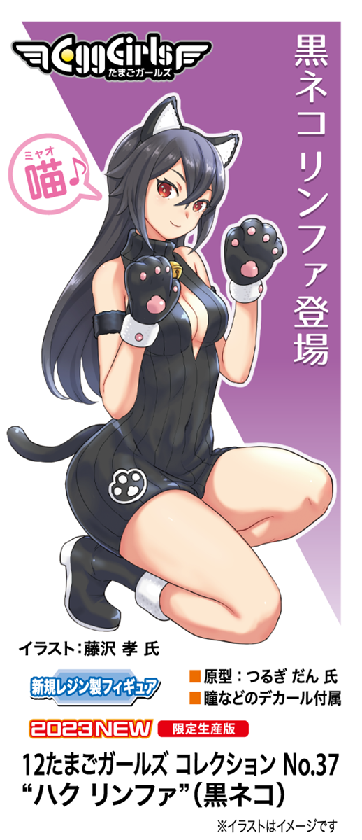 Hasegawa [SP554] 1/12 12 Egg Girls Collection No.37 “Haku Rinpha” (BLACK CAT)(4967834523548)(4967834523548)