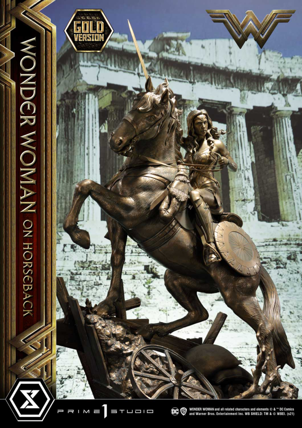 Prime 1 Studio Museum Masterline Wonder Woman (Film) Wonder Woman on HorseBack Gold Version(4562471909313)(4562471909313)