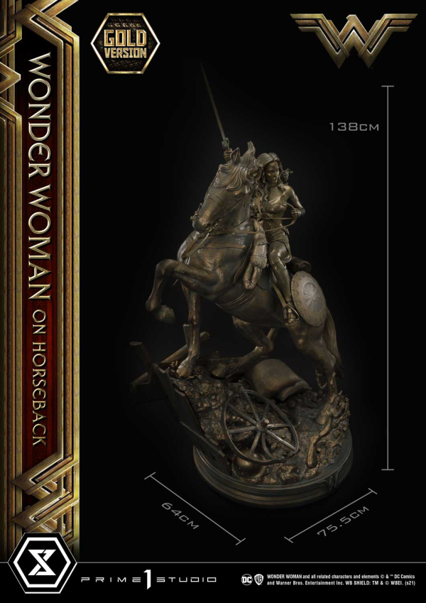 Prime 1 Studio Museum Masterline Wonder Woman (Film) Wonder Woman on HorseBack Gold Version(4562471909313)(4562471909313)