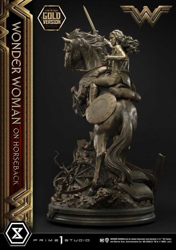 Prime 1 Studio Museum Masterline Wonder Woman (Film) Wonder Woman on HorseBack Gold Version(4562471909313)(4562471909313)