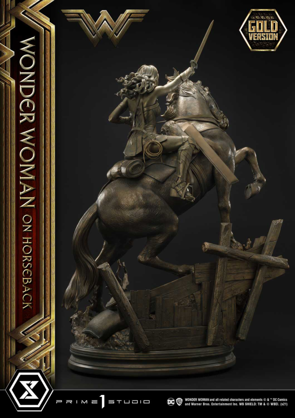 Prime 1 Studio Museum Masterline Wonder Woman (Film) Wonder Woman on HorseBack Gold Version(4562471909313)(4562471909313)