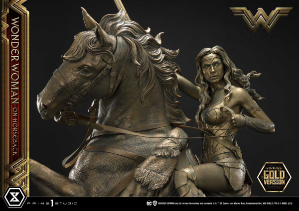 Prime 1 Studio Museum Masterline Wonder Woman (Film) Wonder Woman on HorseBack Gold Version(4562471909313)(4562471909313)