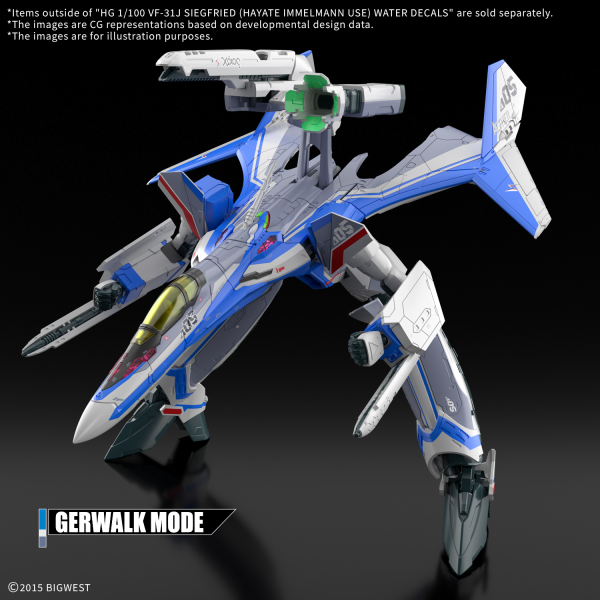 BANDAI HOBBY HG 1/100 VF-31J SIEGFRIED (HAYATE IMMELMANN USE) WATER DECALS(4573102686992)(4573102686992)