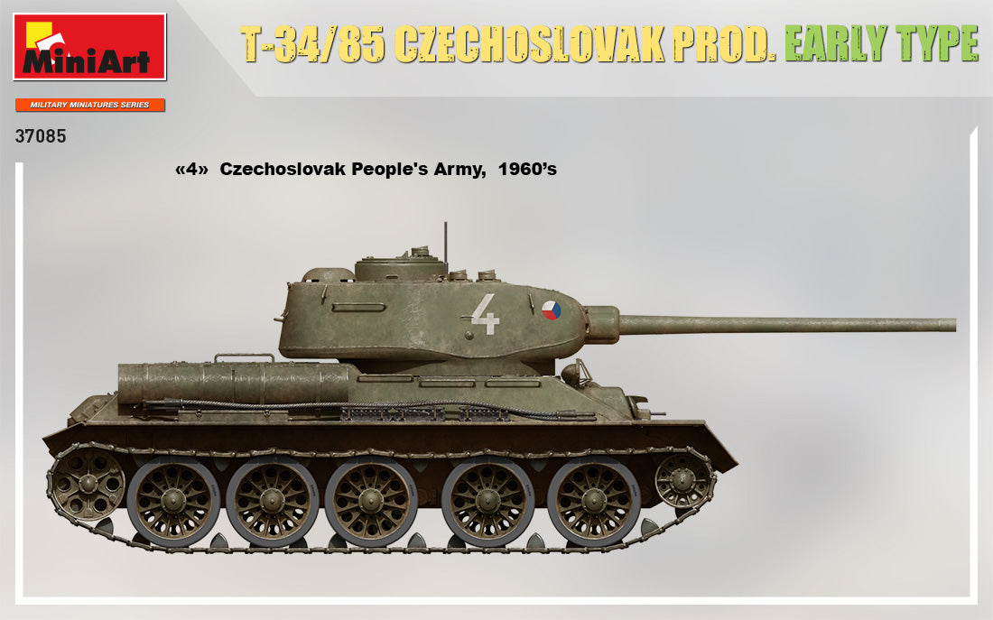 MiniArt 1/35 T-34-85 Czechoslovak Prod. Early Type Tank | 4820183313492