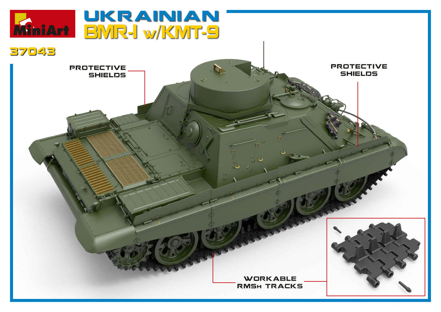 MiniArt 1/35 Ukrainian BMR-1 w/ KMT-9 | 4820183312358