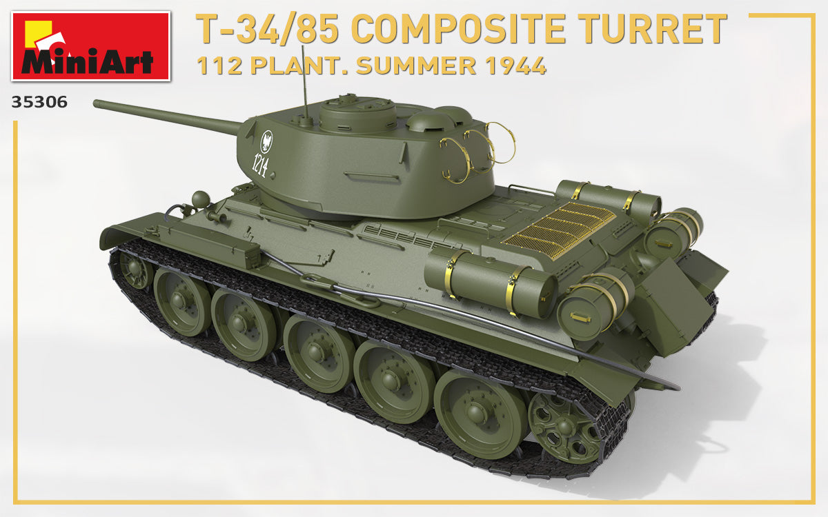 MiniArt 1/35 T-34/85 Composite Turret. 112 Plant. Summer 1944 1/35 Scale | 4820183313461