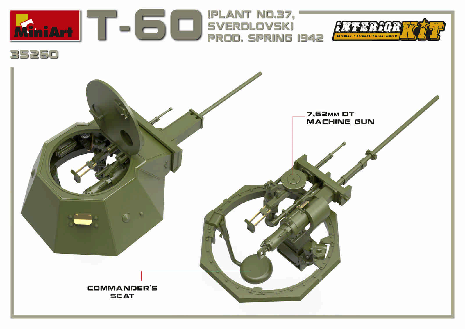 MiniArt 'T-60 (Plant .37) Prod.Spring 1942. Interior Kit' | 4820183312181