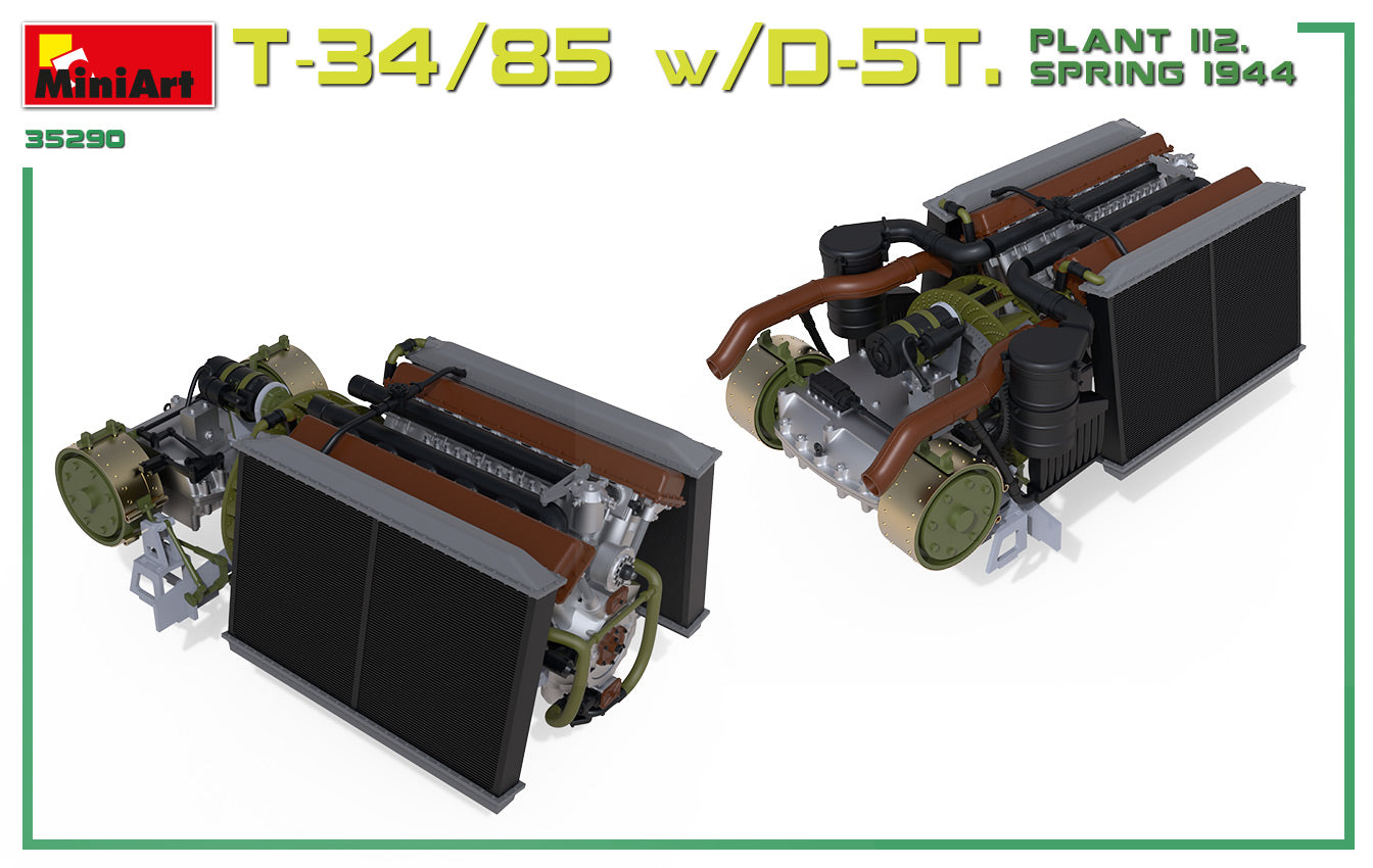 MiniArt 1/35 T-34/85 w/D-5T. PLANT 112. SPRING 1944. INTERIOR KIT | 4820183313171