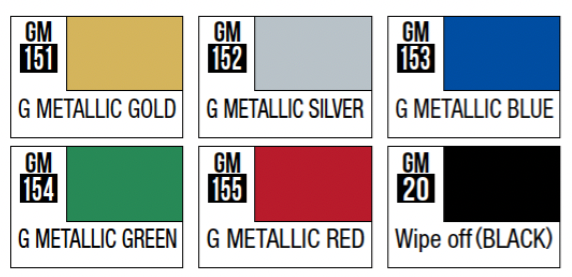 Mr Hobby Gundam Marker Set - Gundam Metallic Marker Set